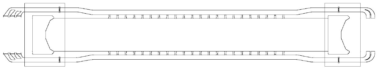 Water delivery system type suitable for 60m-level single-stage ship lock