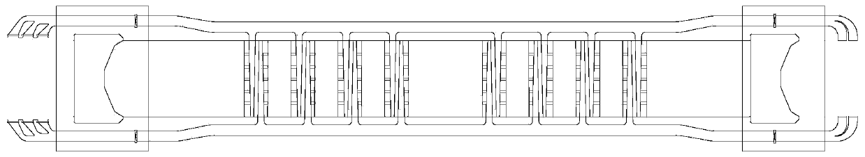 Water delivery system type suitable for 60m-level single-stage ship lock