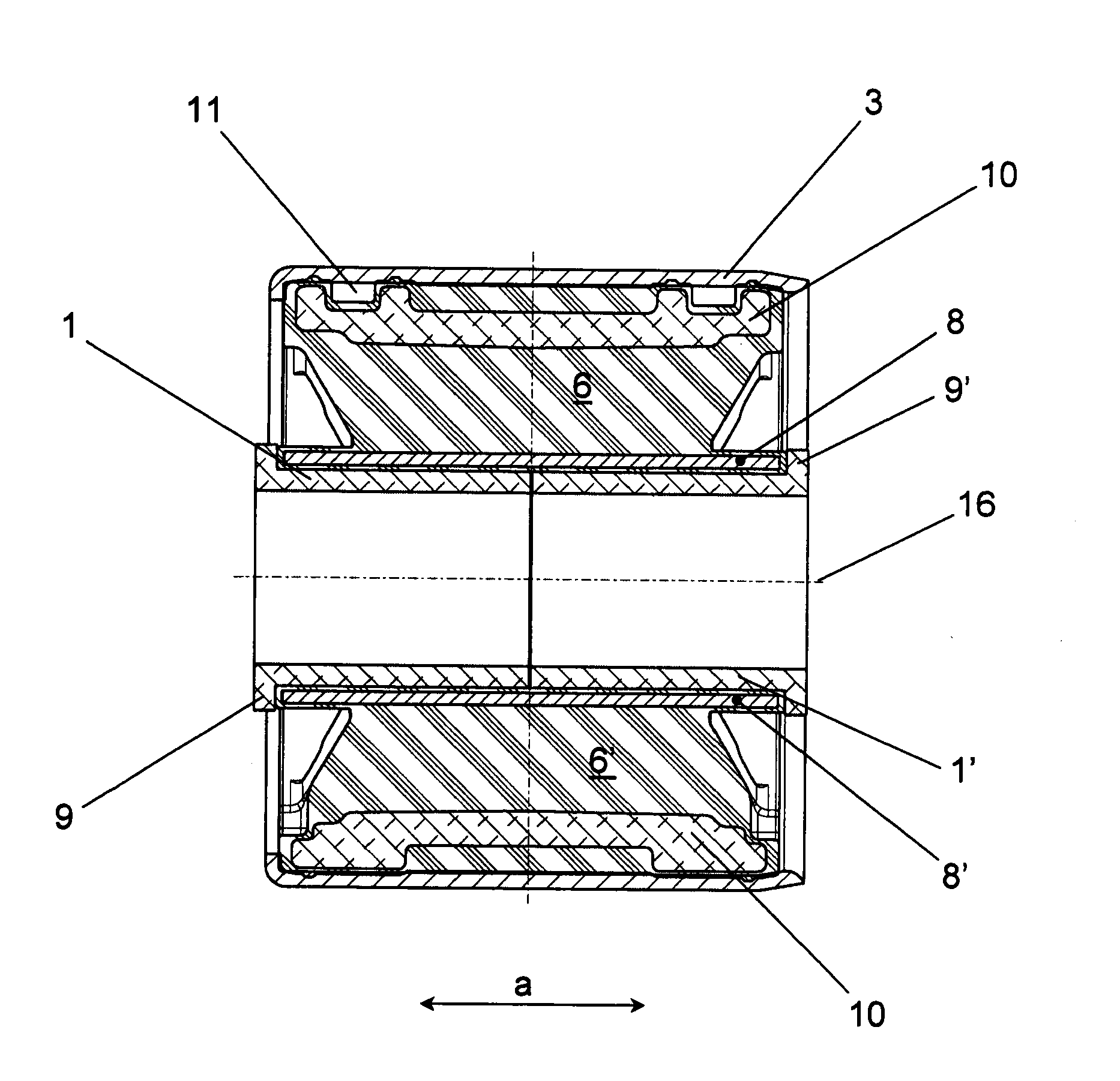 Elastomeric sleeve mount with hydraulic damping