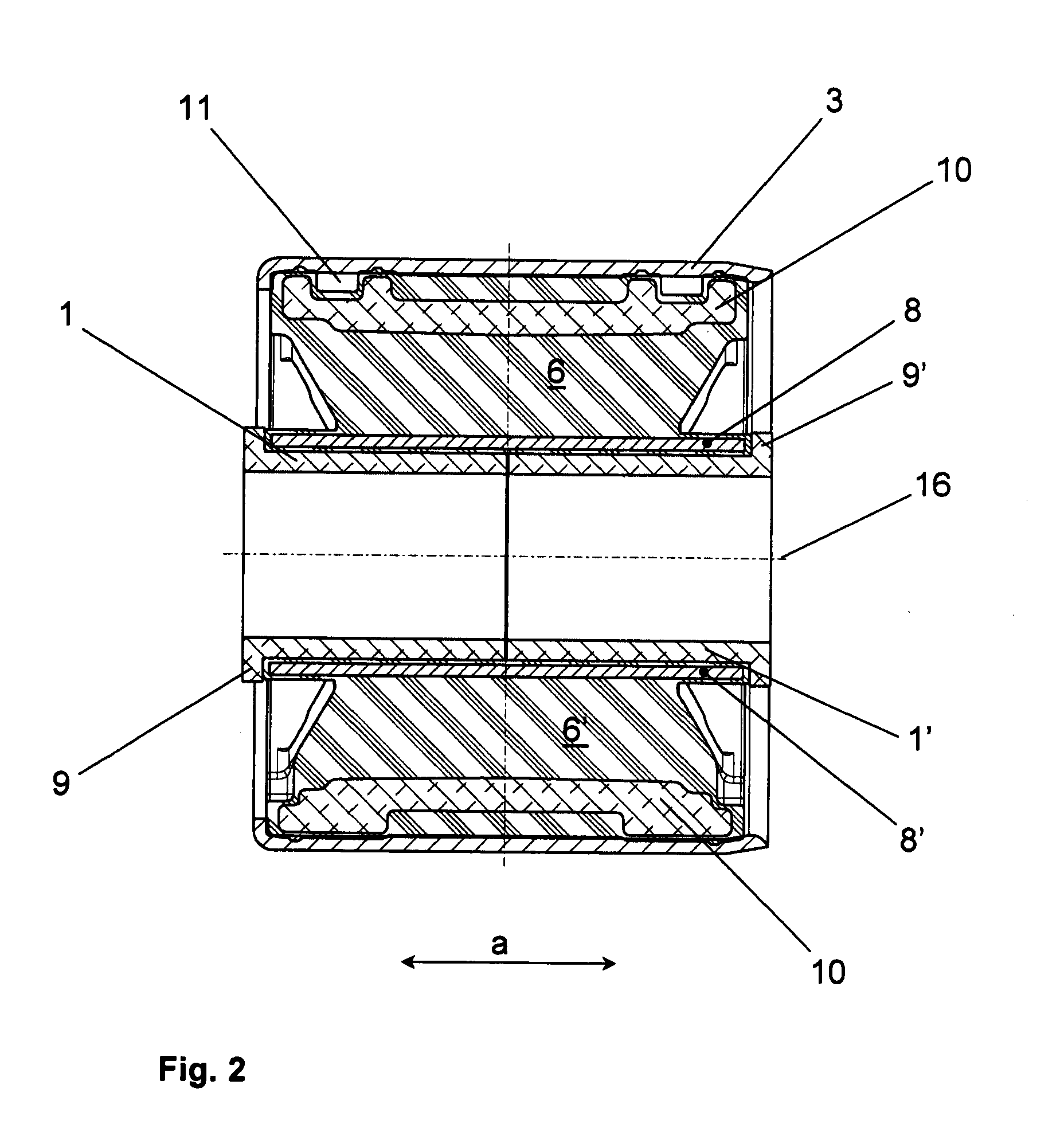 Elastomeric sleeve mount with hydraulic damping