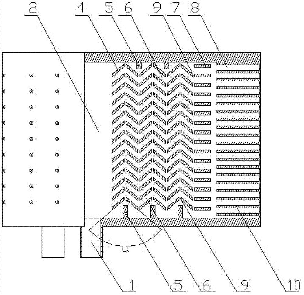 W-shaped rib channel cooling structure suitable for turbine blade backside cooling cavity