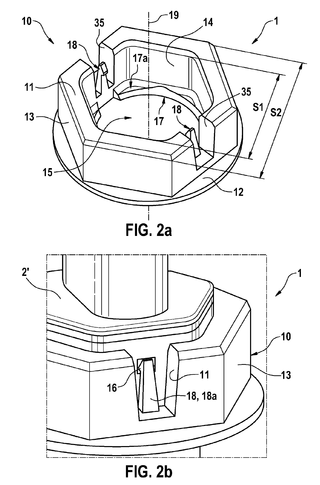 Wrench width adapter for a component that is screwable into a threaded opening