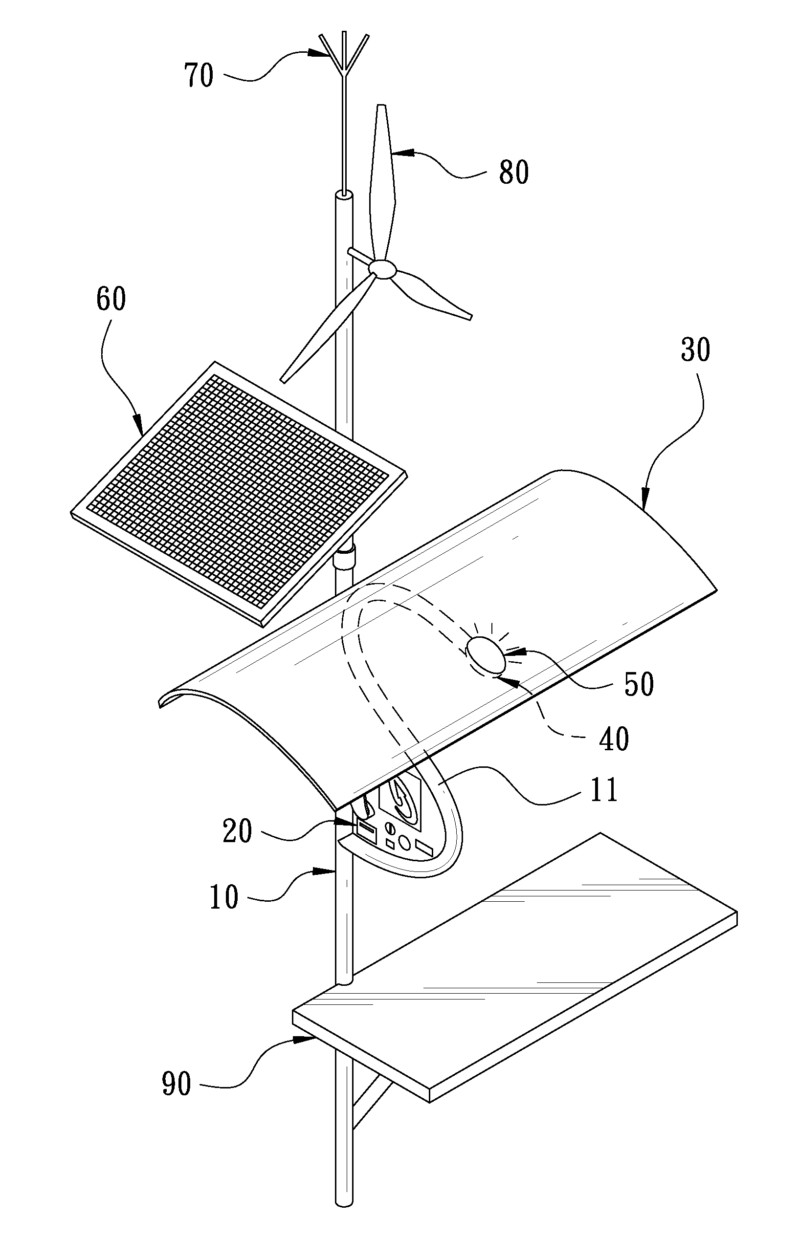 Electricity self-supply type bus stop