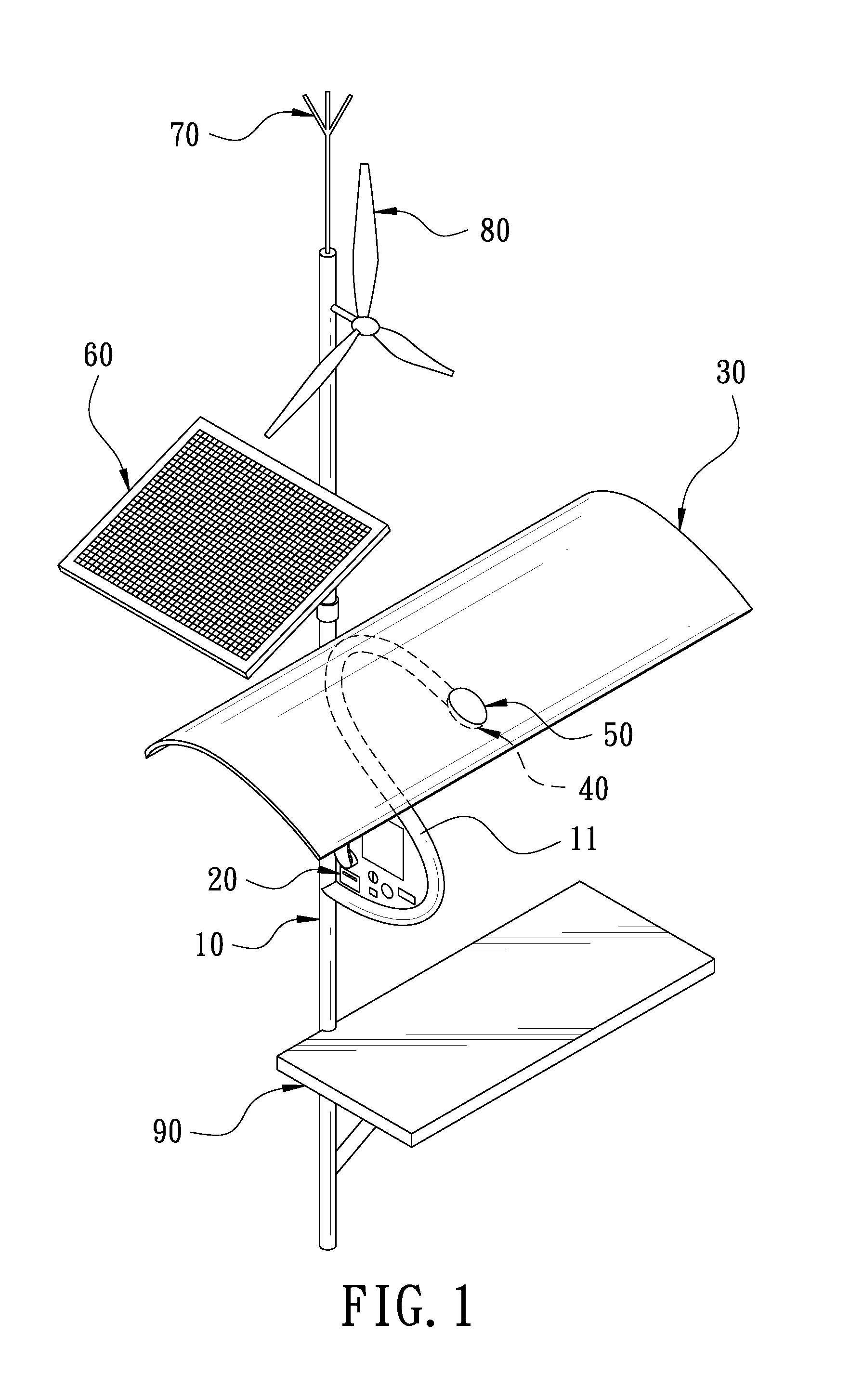 Electricity self-supply type bus stop