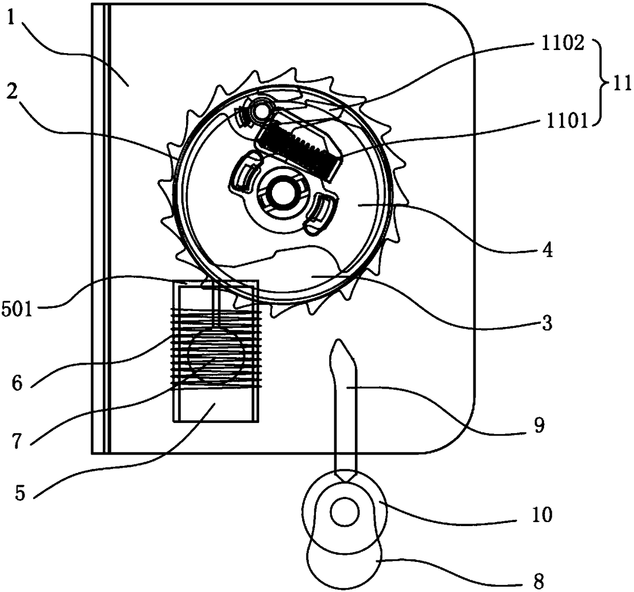 Vehicle sensing locking device, belt sensing locking device and vehicle safety belt locking sensing device