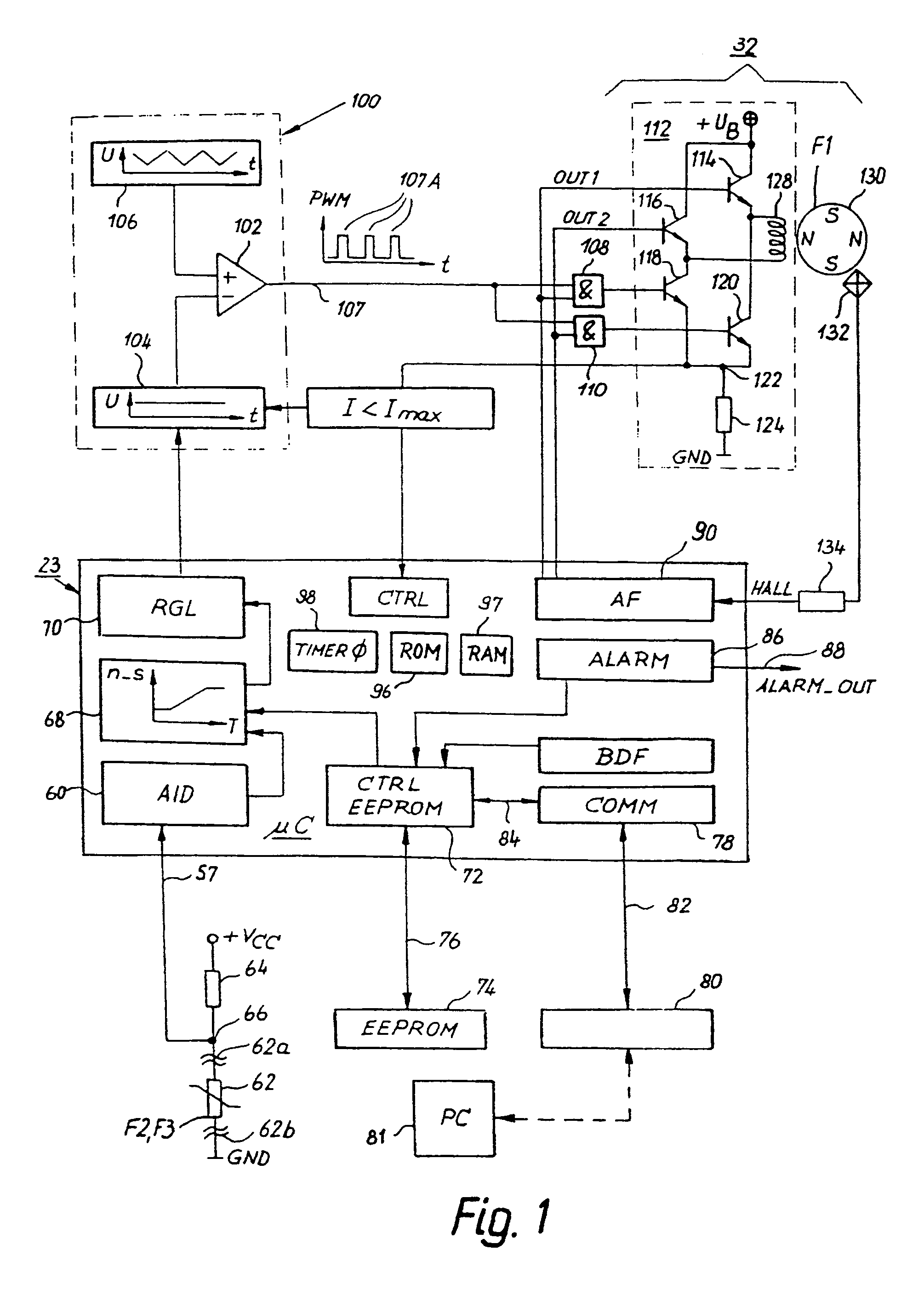 Method for configuring the alarm device of an electrical motor and motor for implementing said method