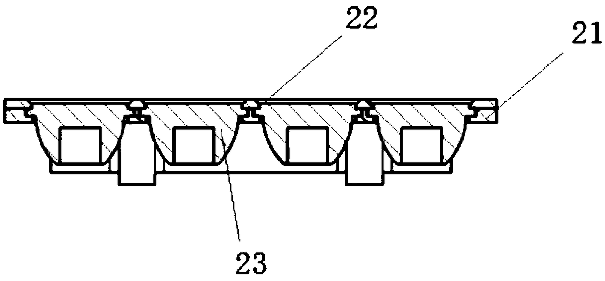 Copying aircraft external curved plane-shaped refueling lamp and making method thereof