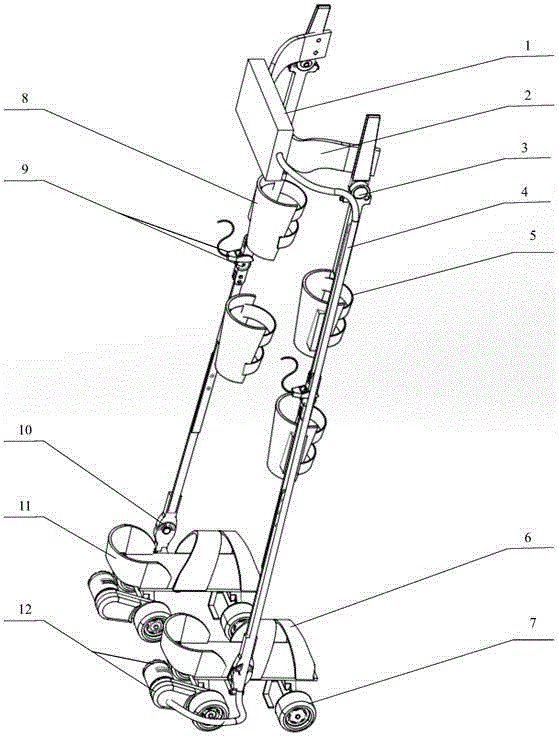 Foot wheel driving paraplegia walking aided external skeleton