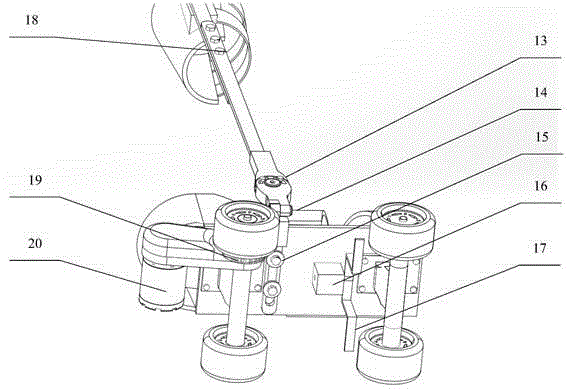 Foot wheel driving paraplegia walking aided external skeleton