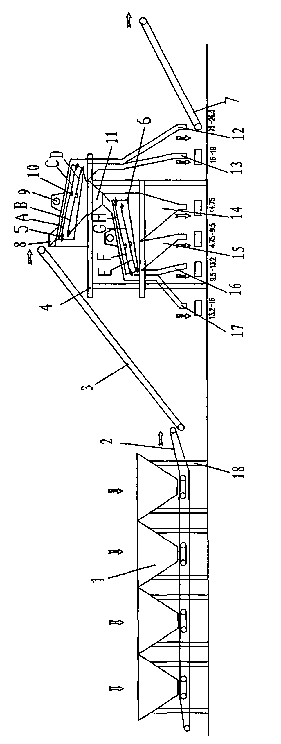 Single-grade stone fine screening mechanism