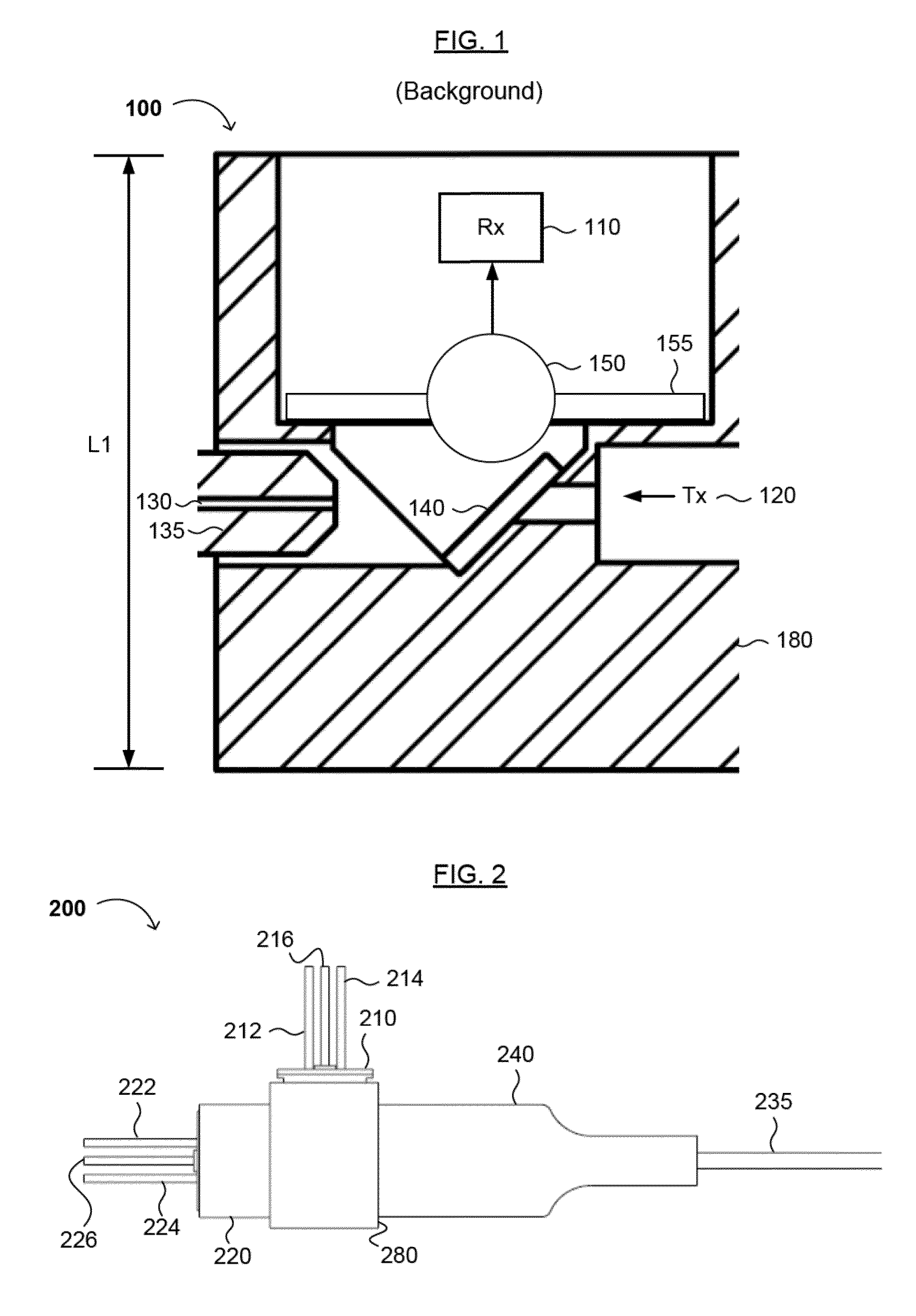 Optical receiver with reduced cavity size and methods of making and using the same