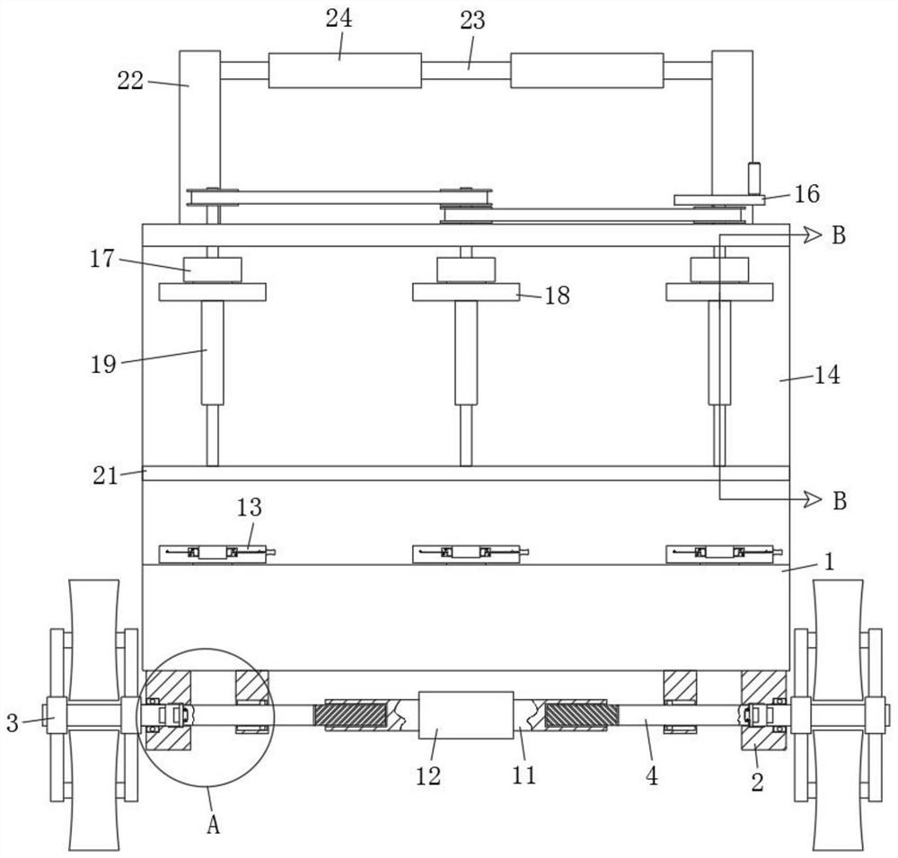 Cable reel moving device for shipborne mobile emergency denial vehicle