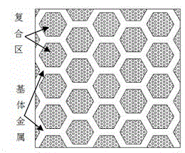 Preparation method of quincuncial pile network distribution ceramic/metal composite material