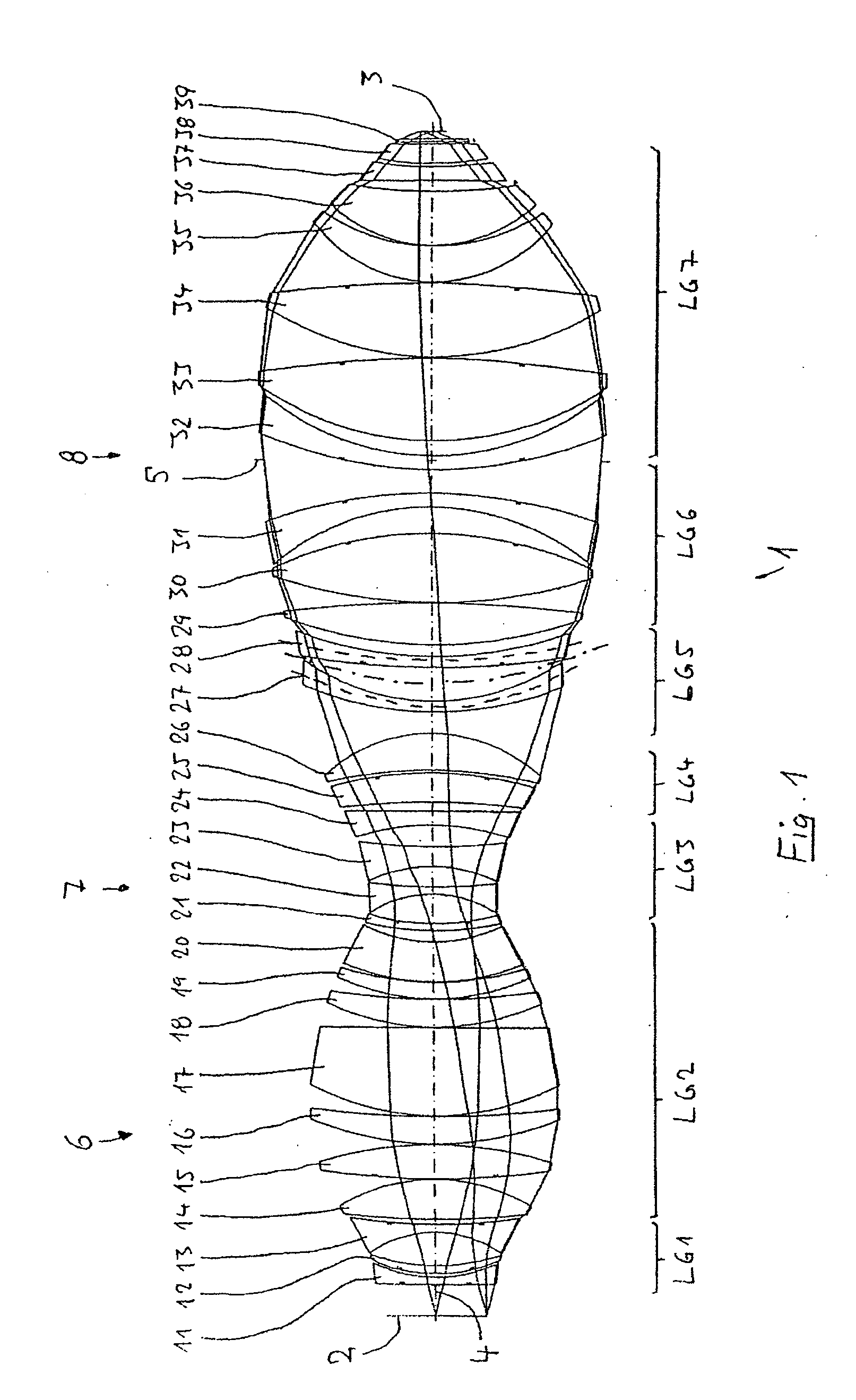 Very-high aperture projection objective