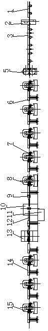 Arrangement and operation method of medium and small-sized steel tandem rolling process accident shear