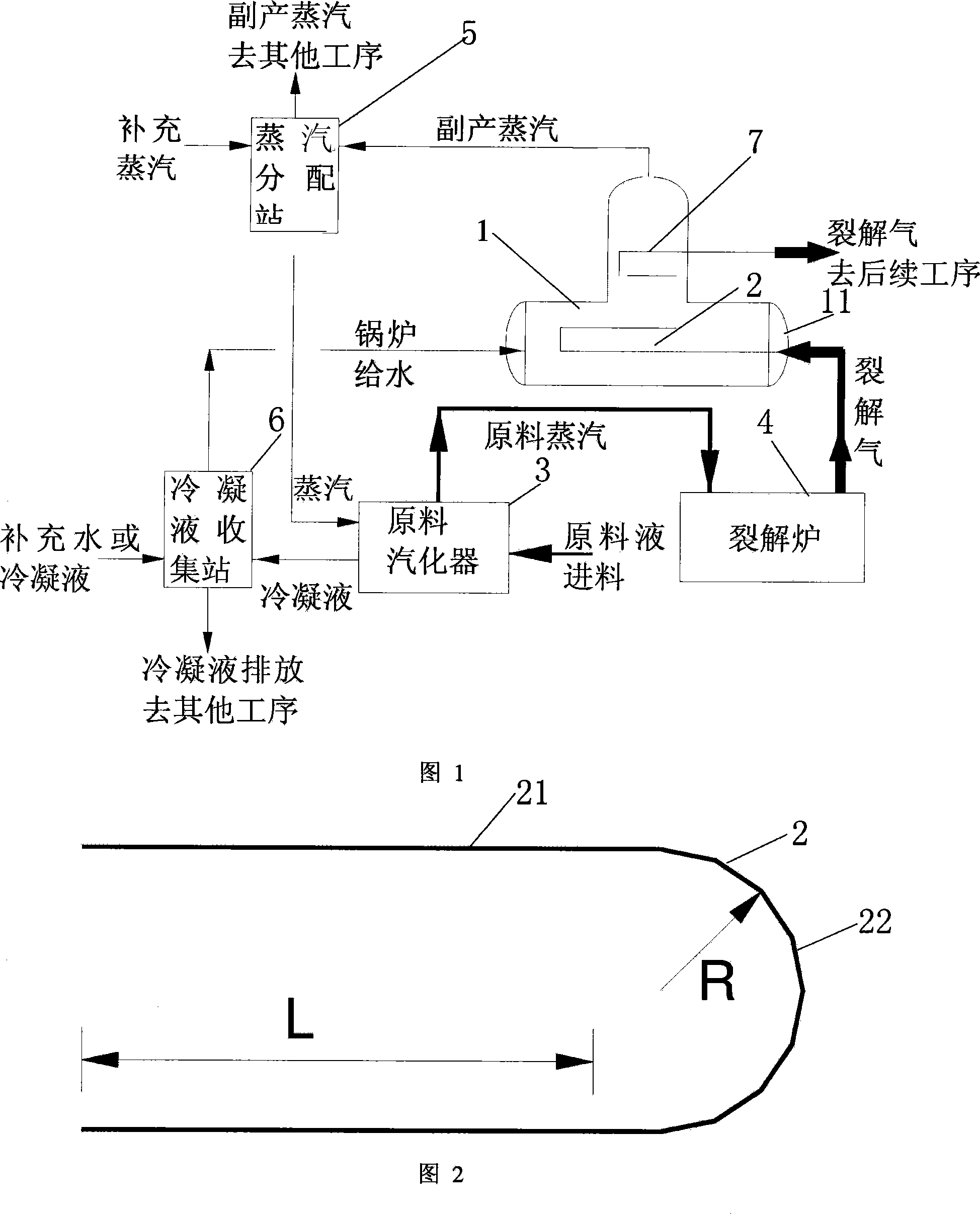 Cracking gas heat comprehensive utilization method and exhaust heat boiler using the method