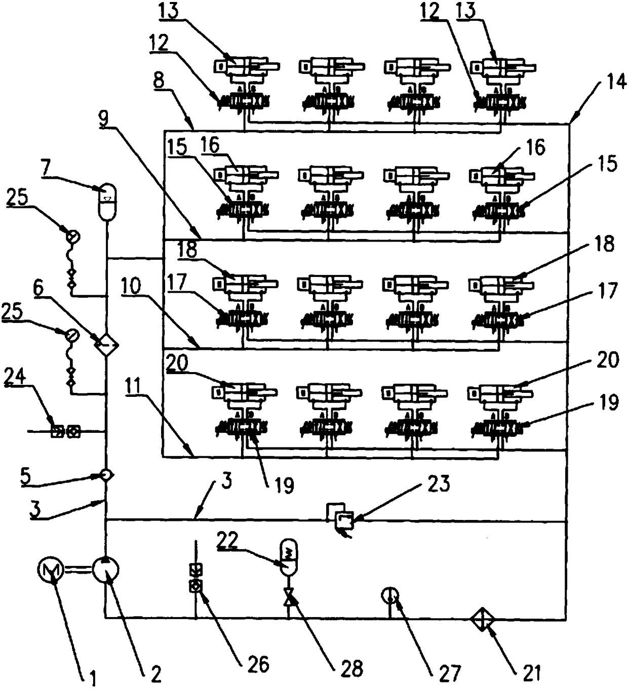 Electric servo hydraulic source of four-leg robot