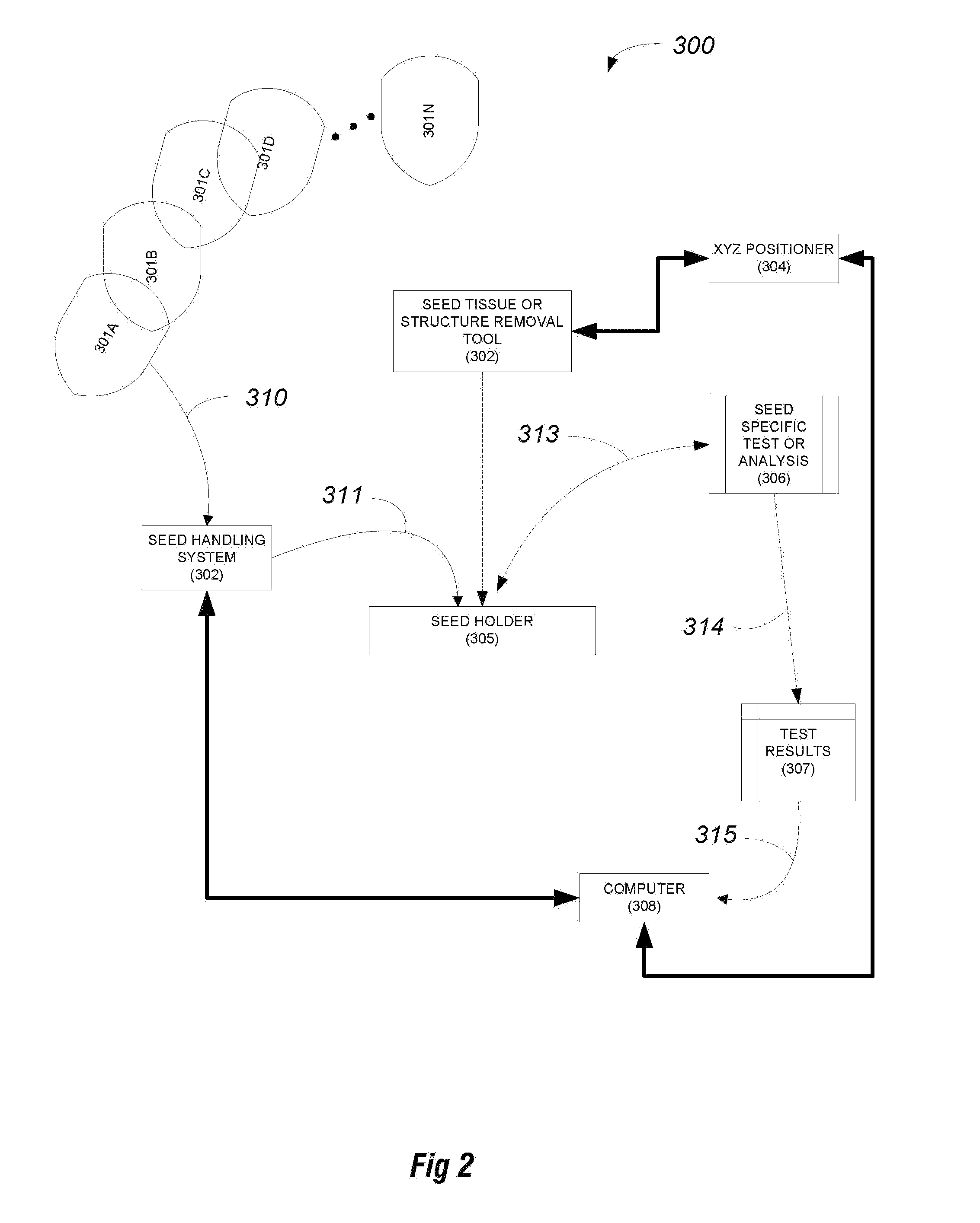 Apparatus for removal of specific seed tissue or structure for seed analysis