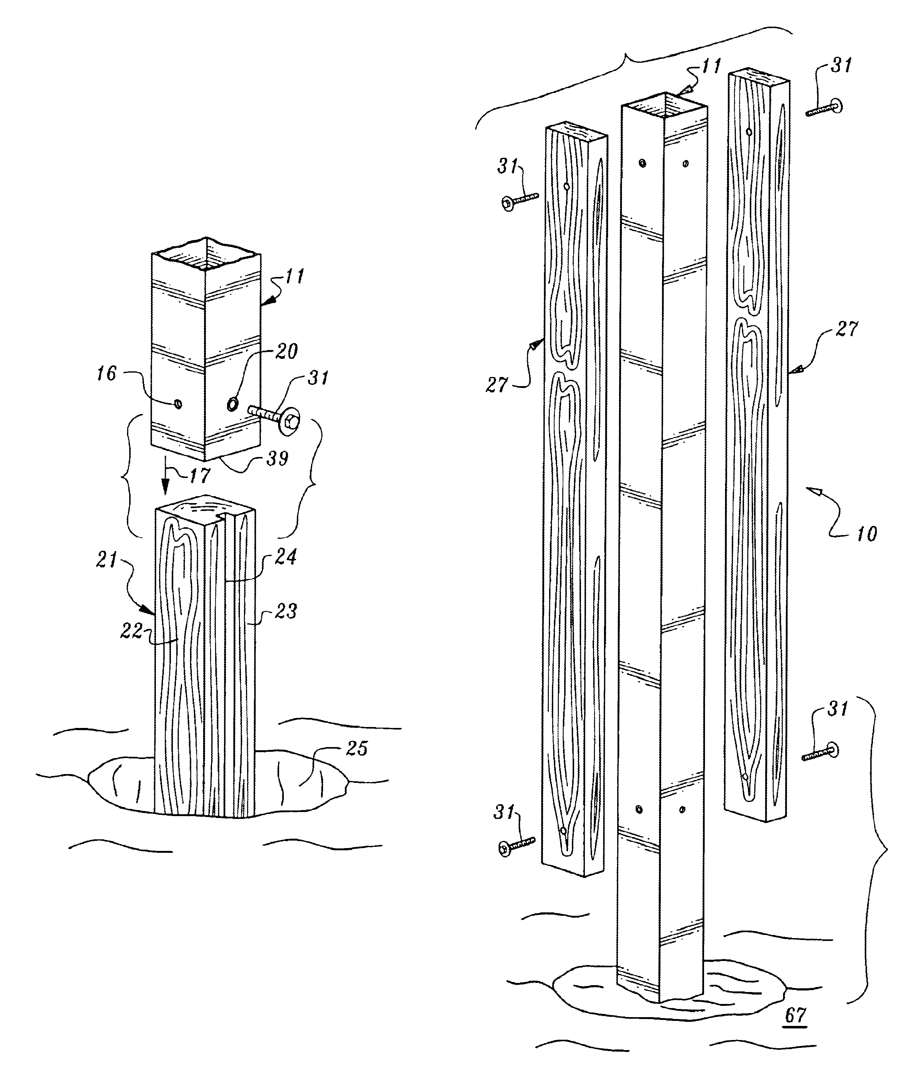 Replacement fence post and fence installation