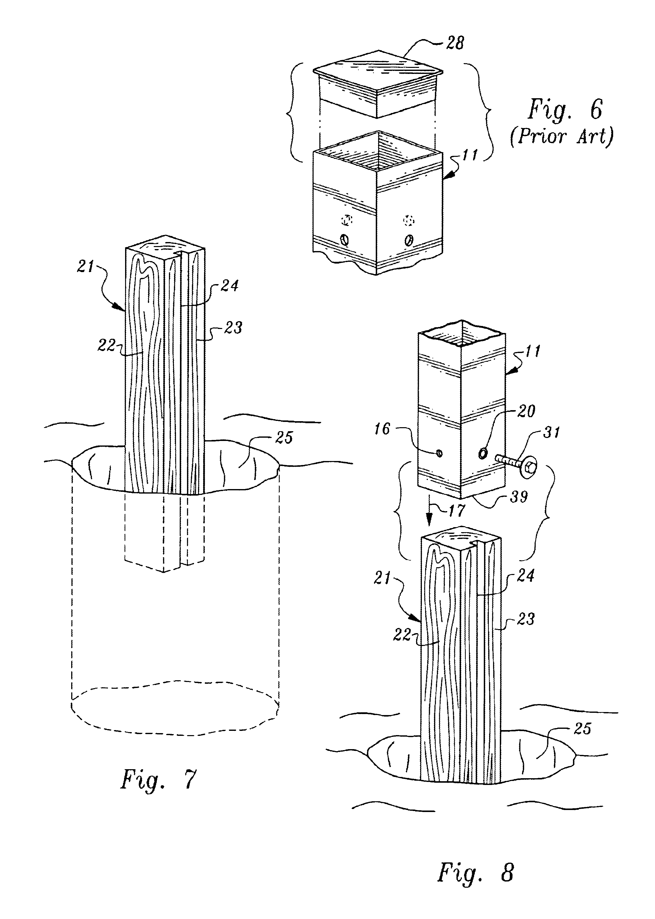 Replacement fence post and fence installation