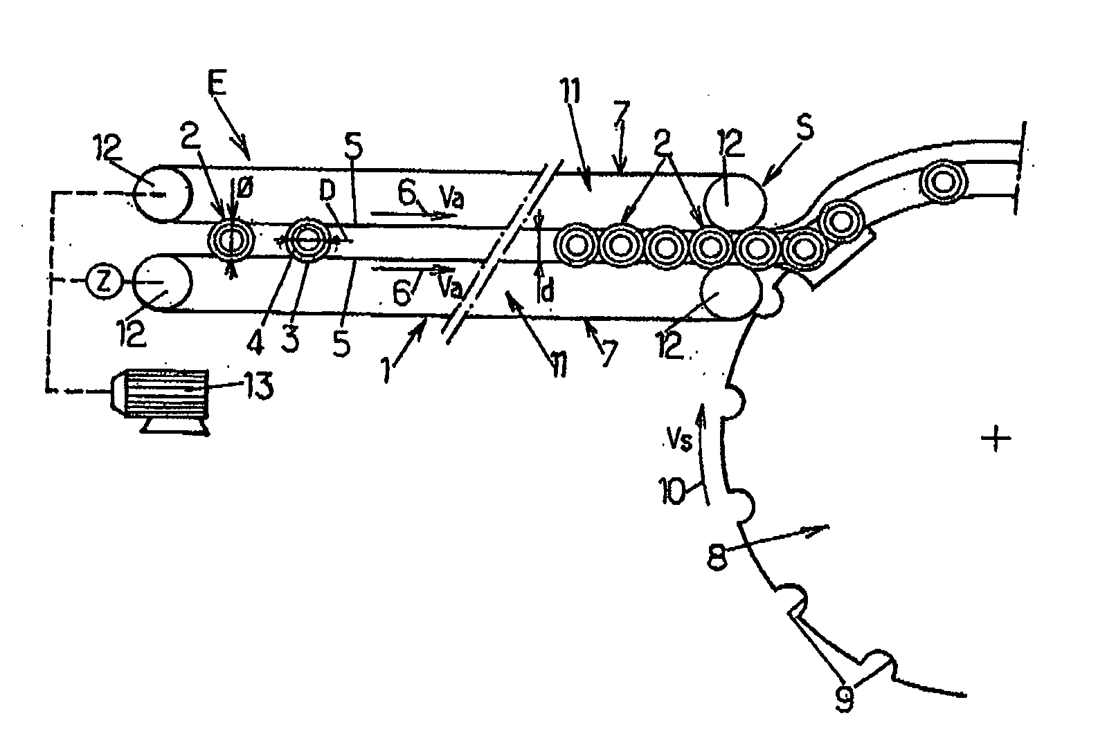 Conveyor Device for Containers Such as Preforms