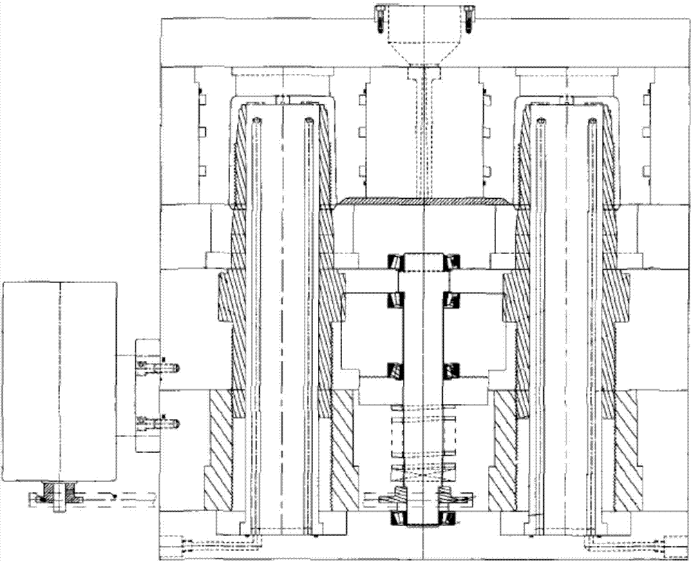 Demolding device of injection mold of thread products and injection mold