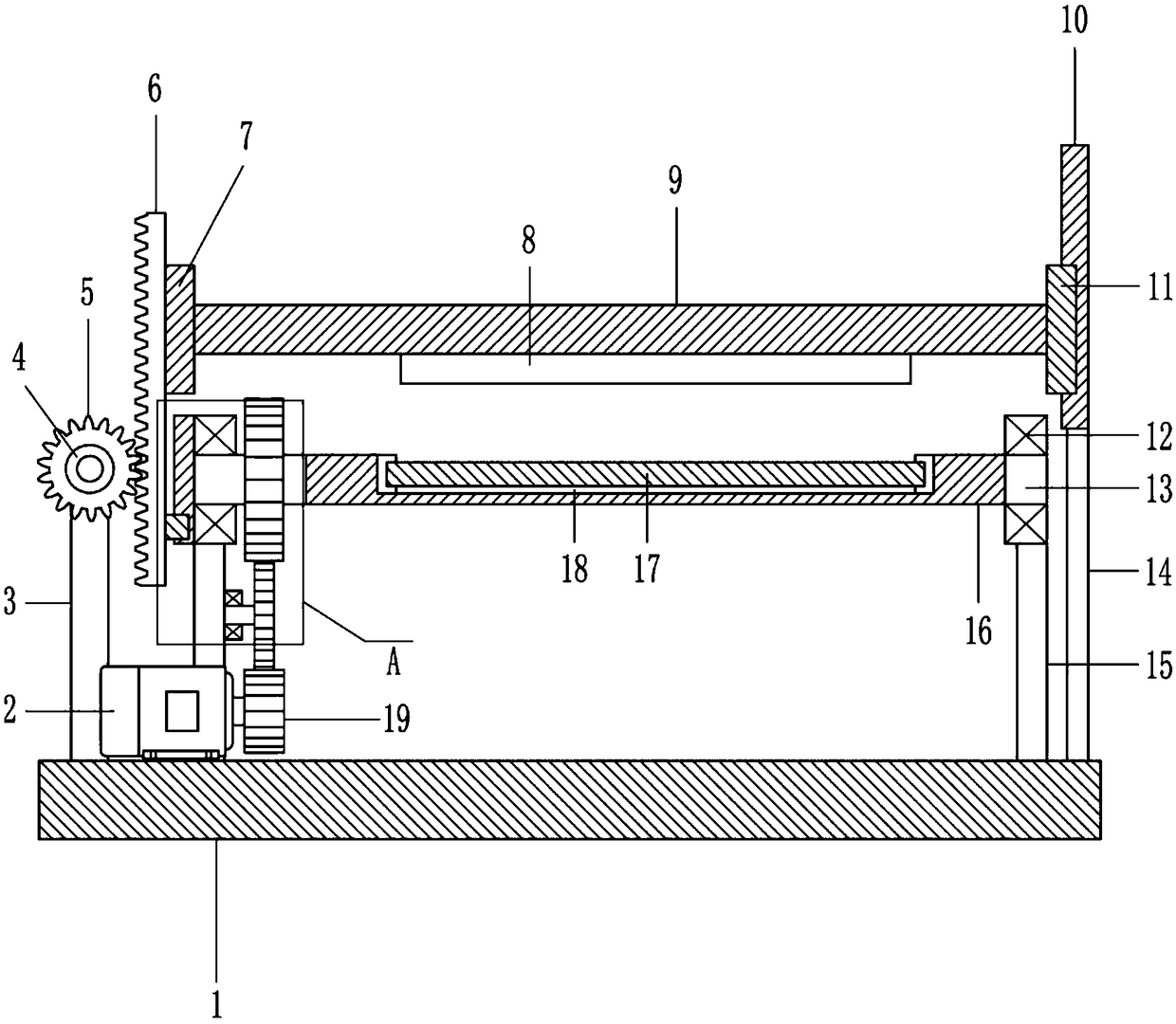 Furniture panel grinding device facilitating feeding