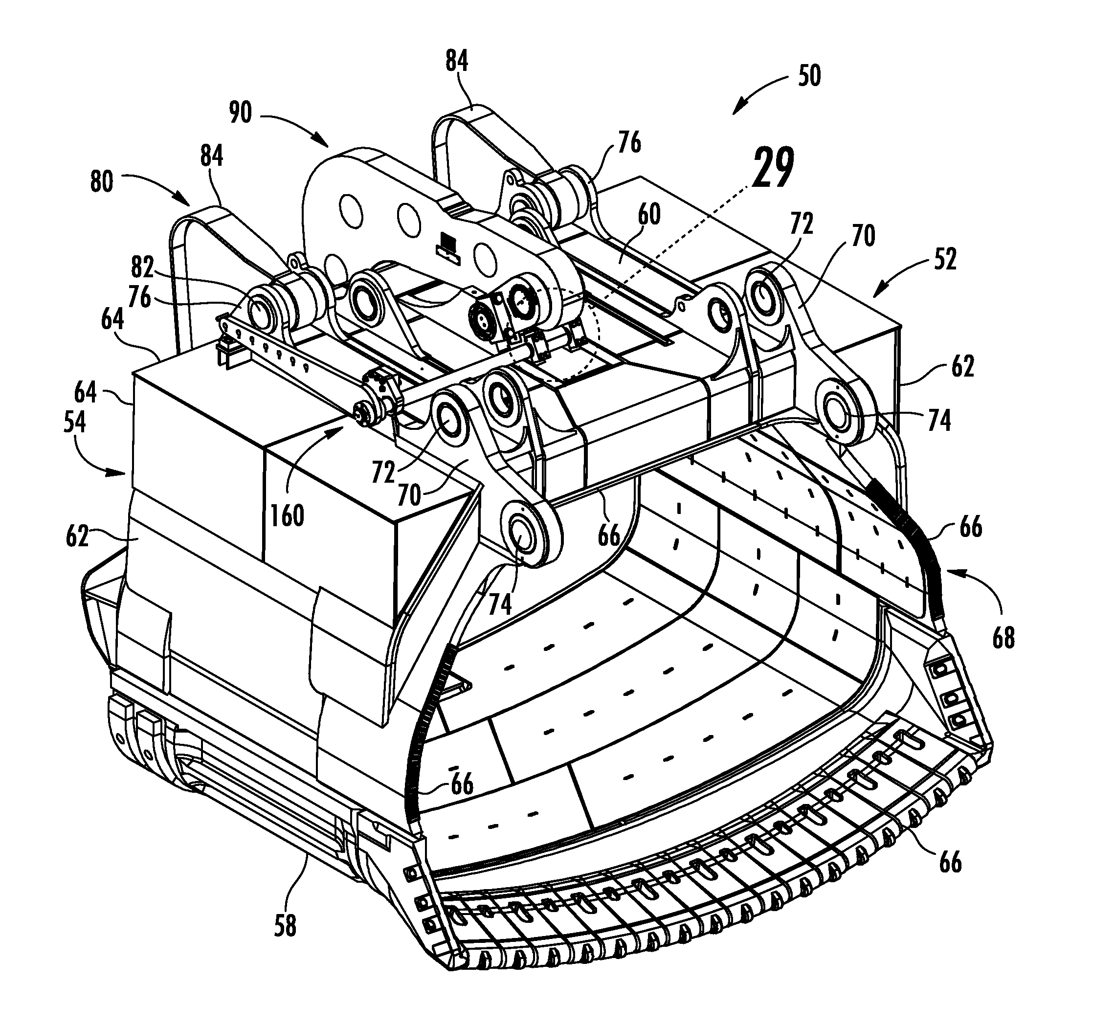 Dipper door assembly