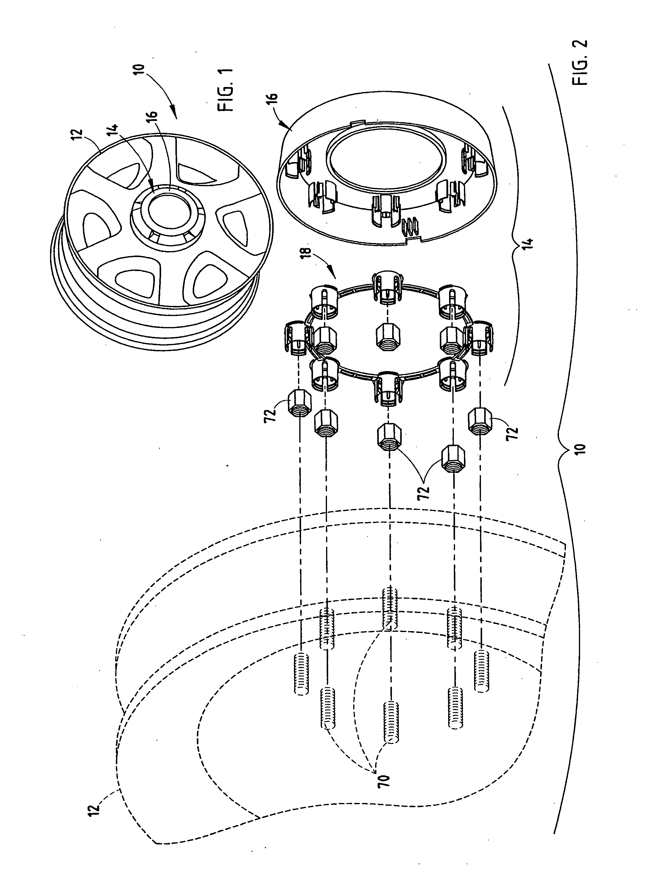 Wheel cap and retainer assembly