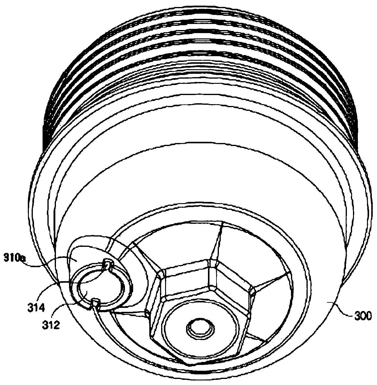 Liquid filter assembly having a drain pin with a grip