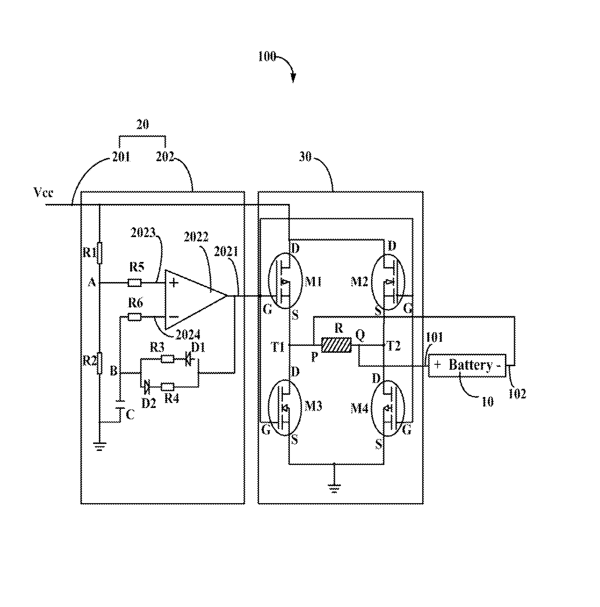 Storage battery charge circuit