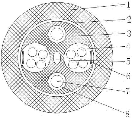 Skeleton-type photoelectric composite cable and manufacturing method thereof