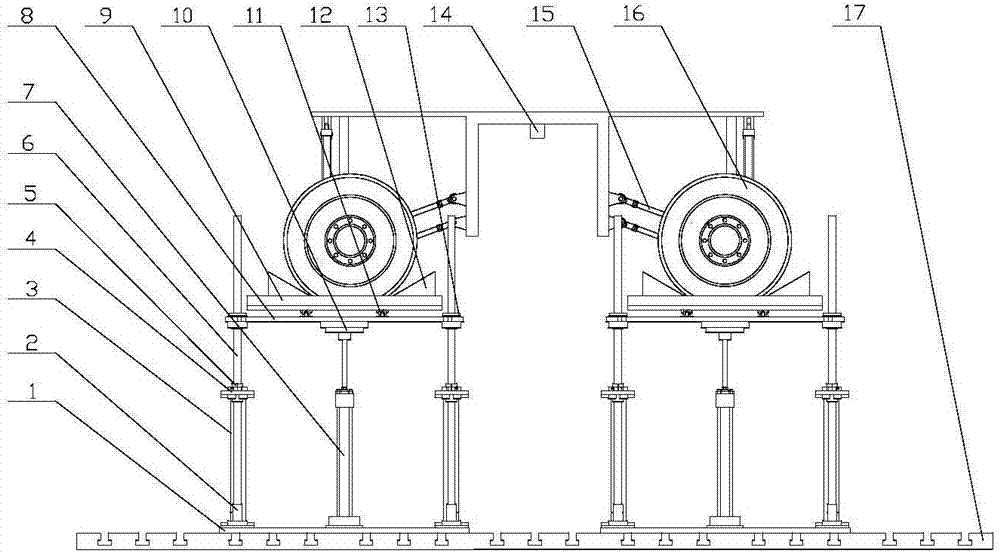 Vehicle body self-levelling test stand