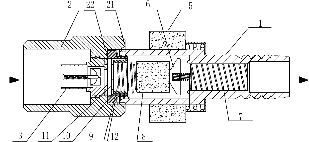 Push-type multifunctional overflow-preventing fuel gas safety valve