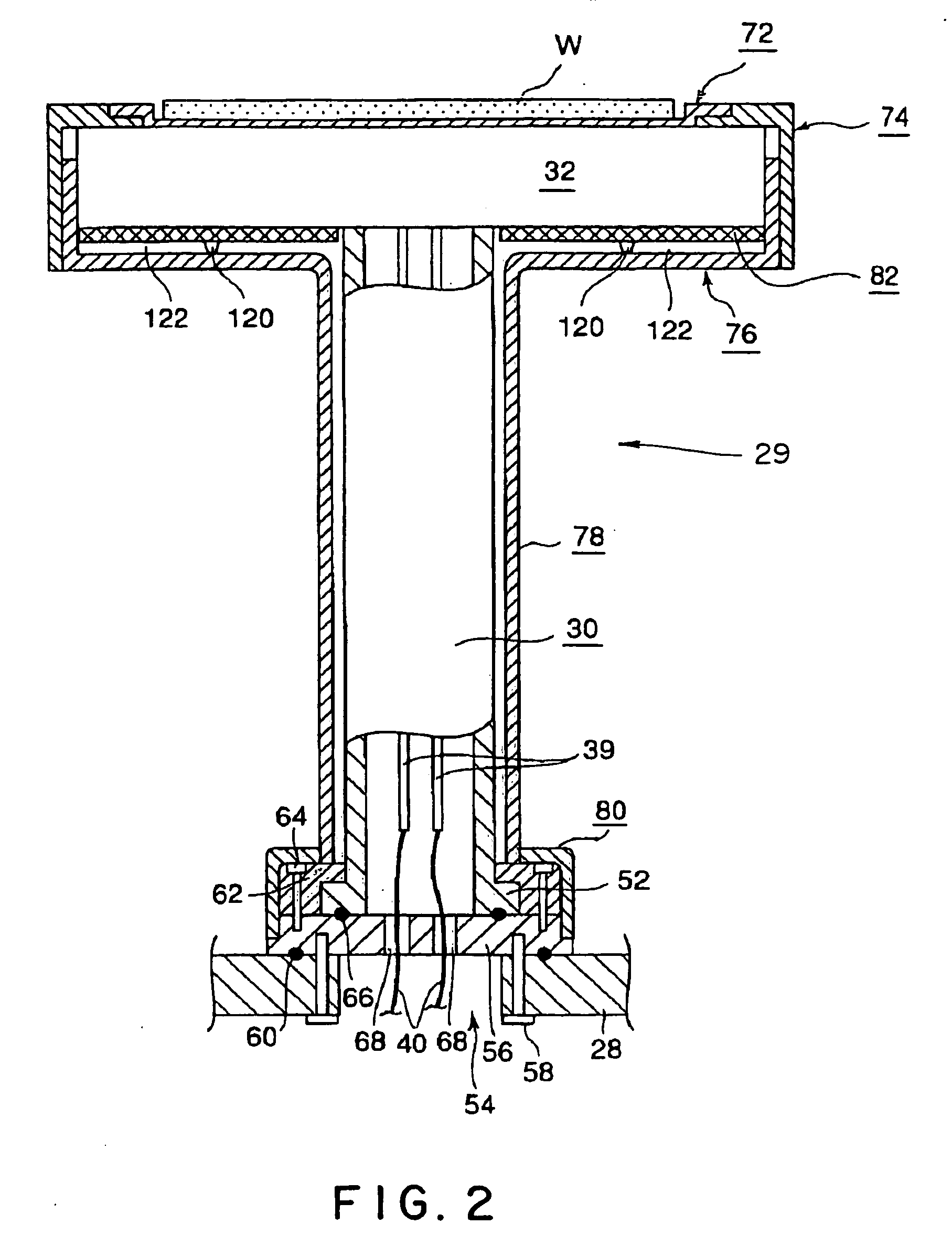 Loading table and heat treating apparatus having the loading table