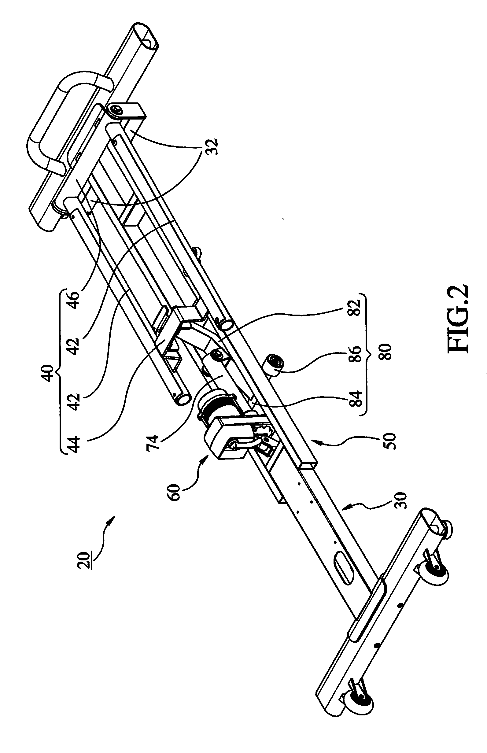 Pedal lifting mechanism for elliptical trainer