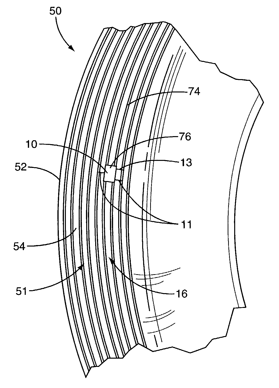 RFID tire belt antenna system and method