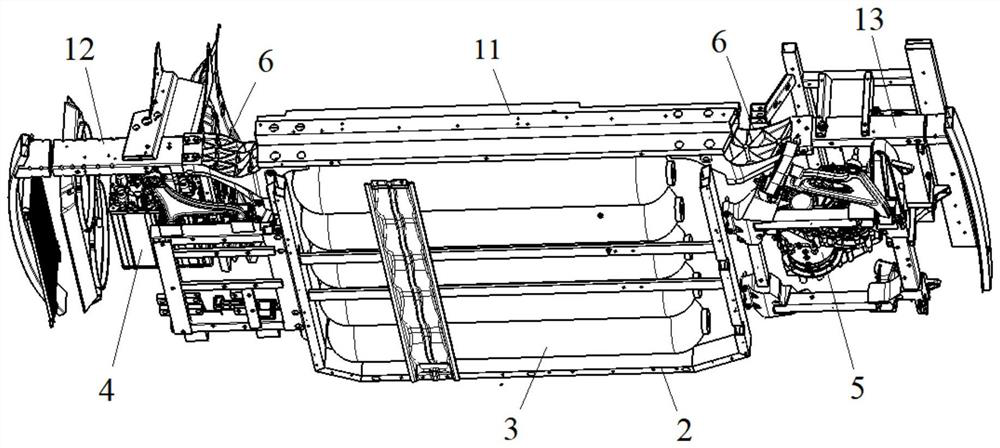 Front-engine rear-drive hydrogen energy automobile whole-vehicle framework and hydrogen energy automobile