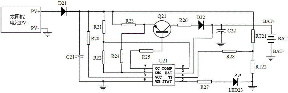 Solar air conditioner control system having charge, discharge and control functions