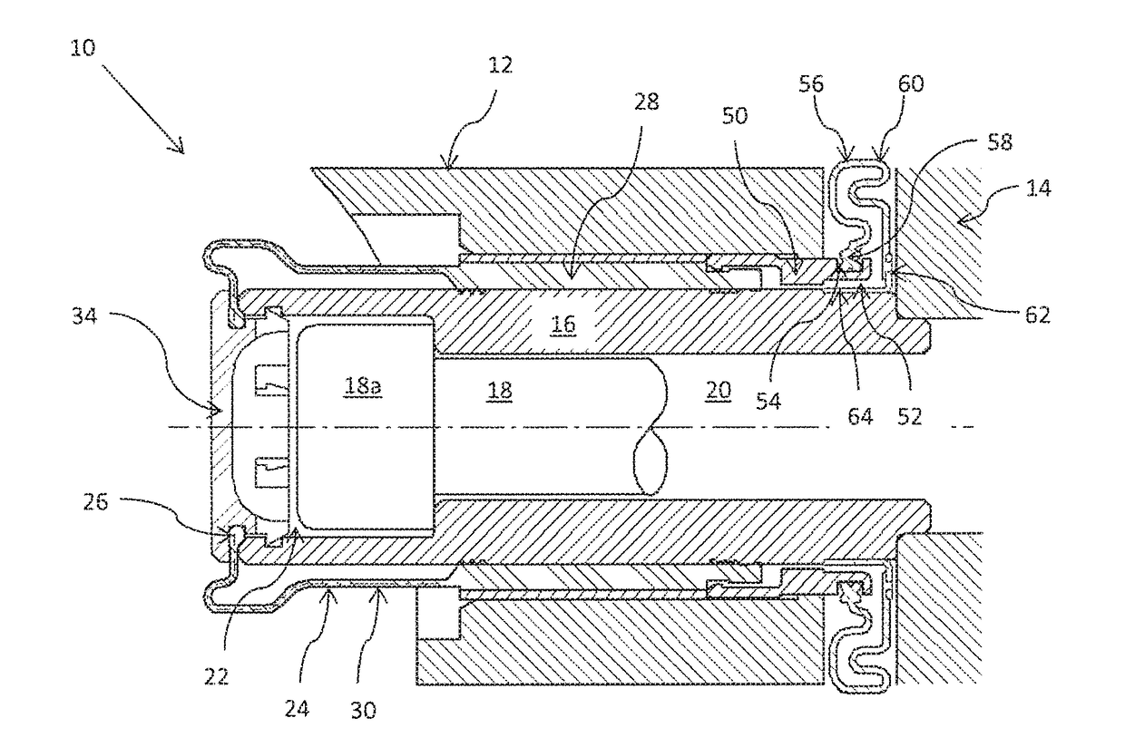 Sealing Arrangement for a Sliding Caliper