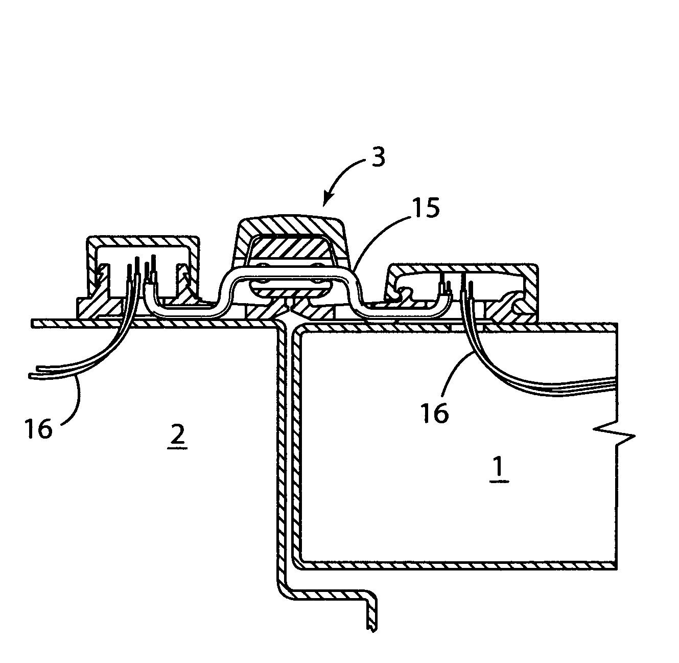 Hinge with electrical wiring