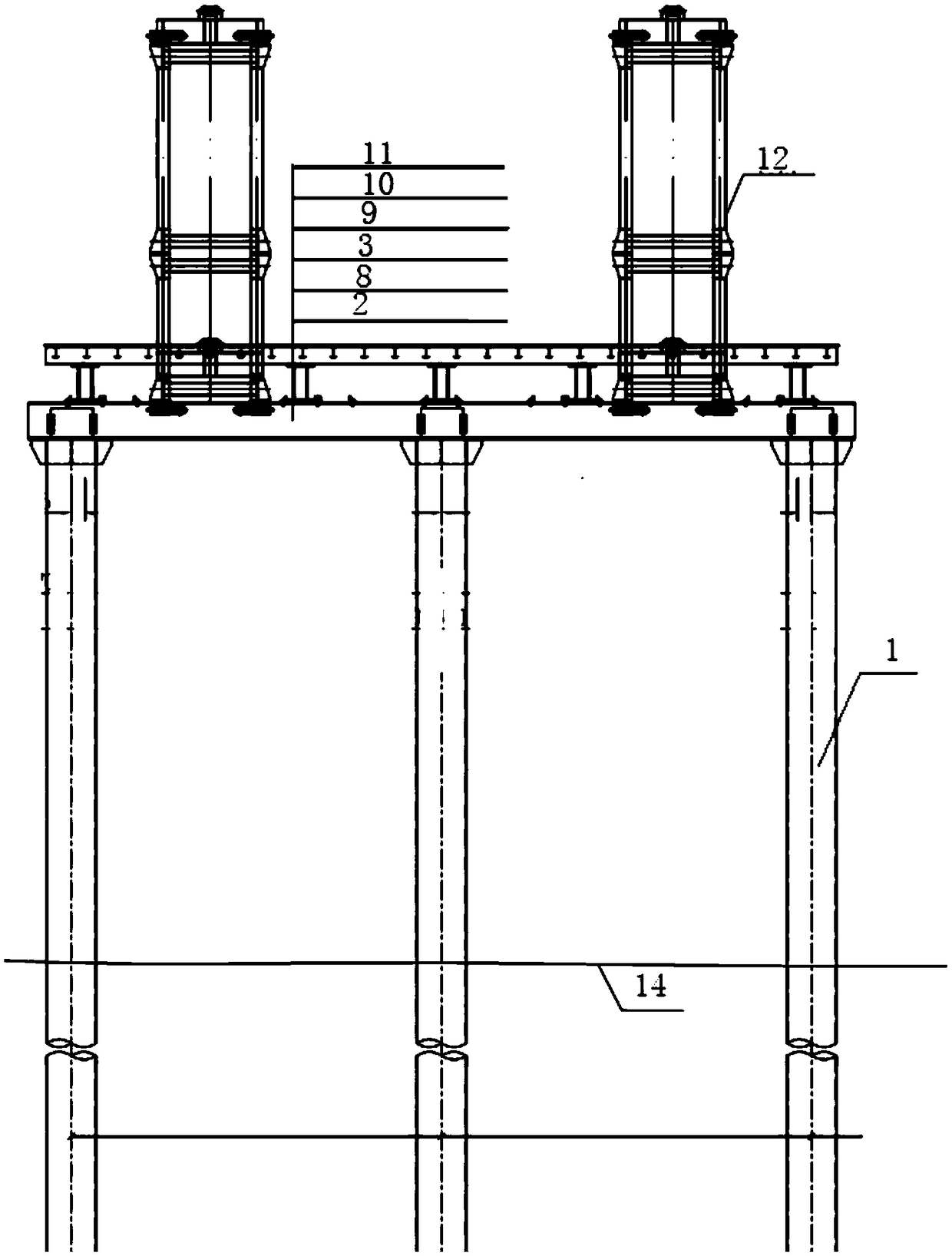 Construction method of pile sinking based on assembled mobile platform