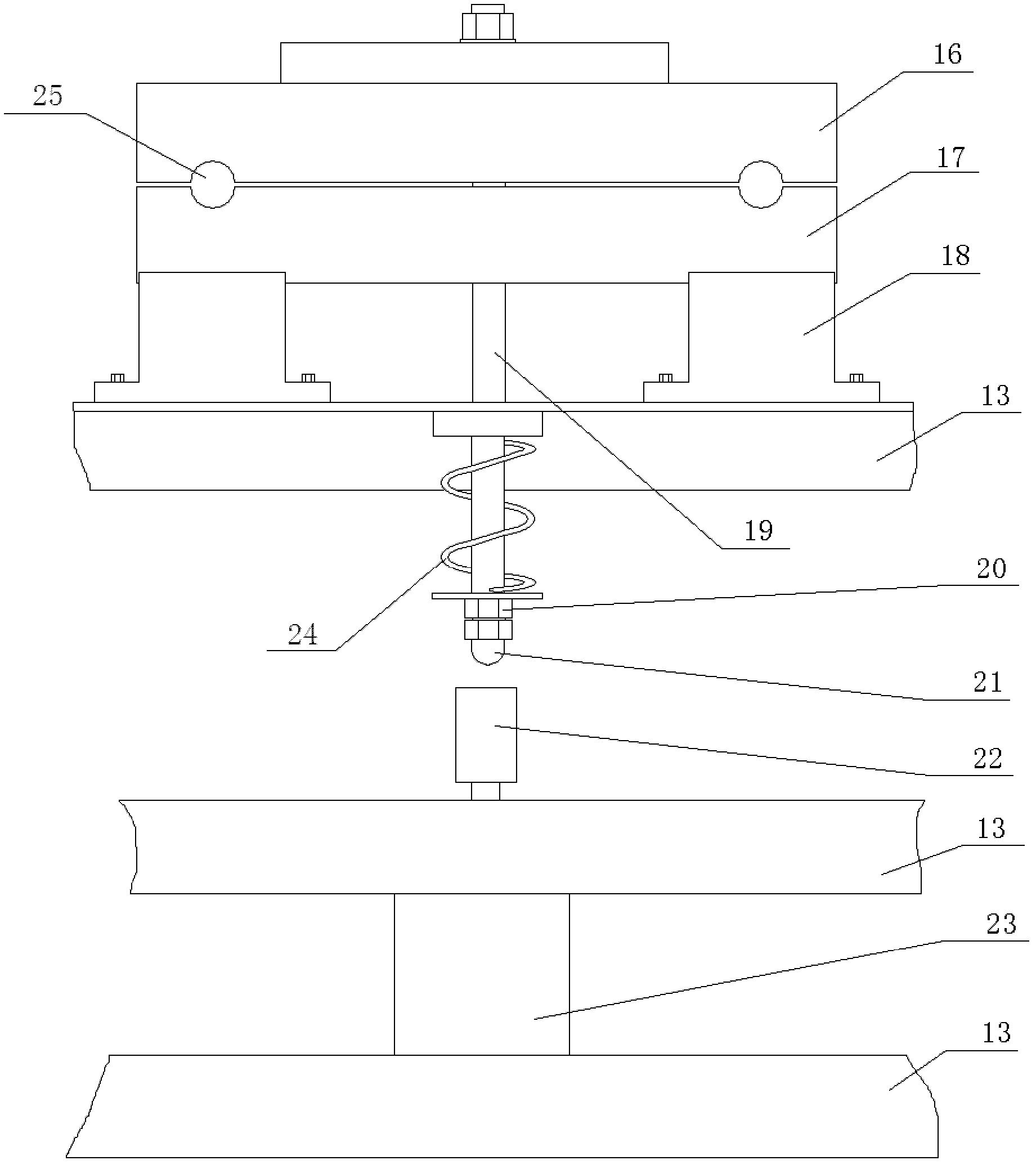 One-time threading device for automatic detection line of mutual inductor