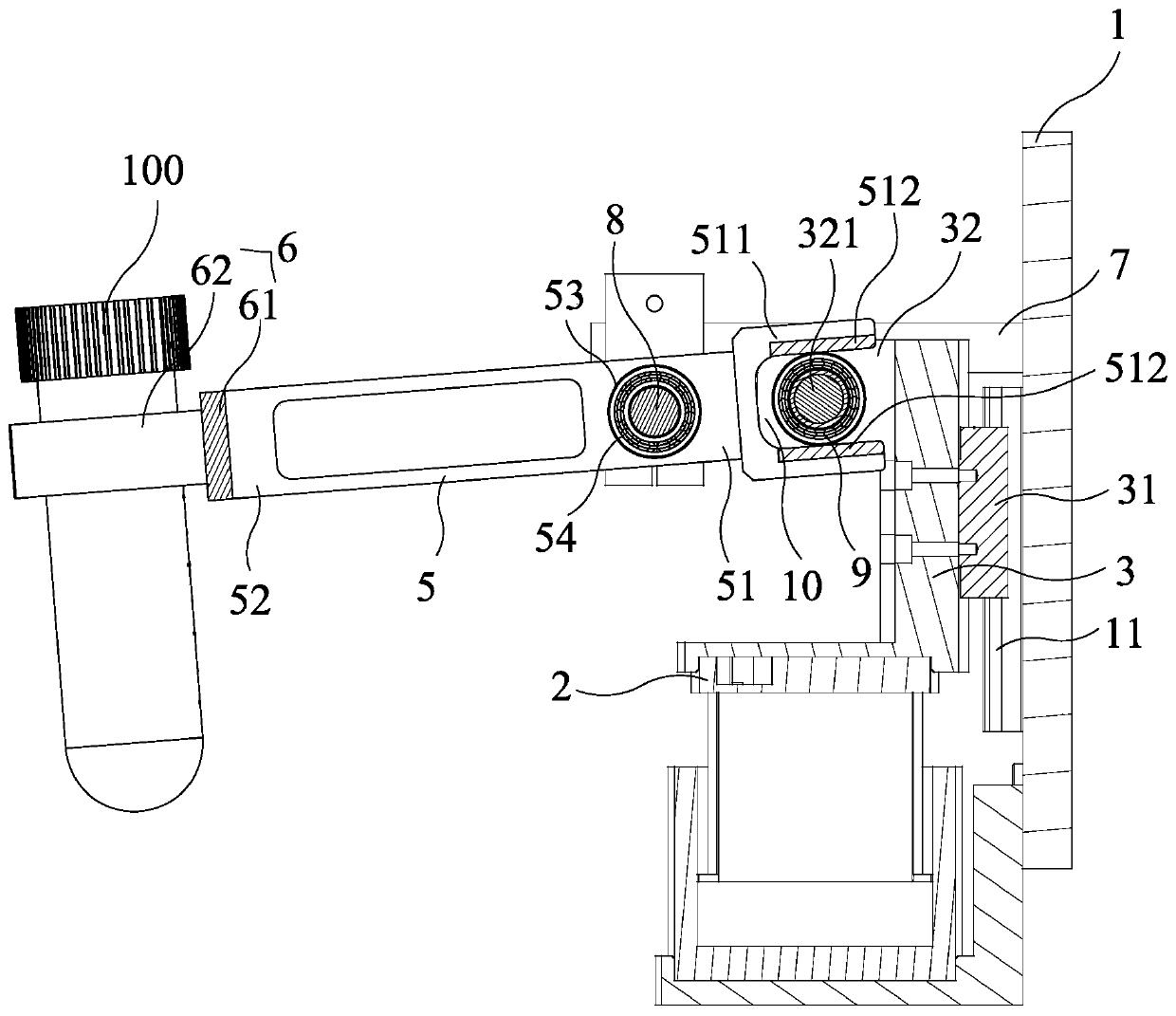 Automatic oscillation mixing device for sample pretreatment