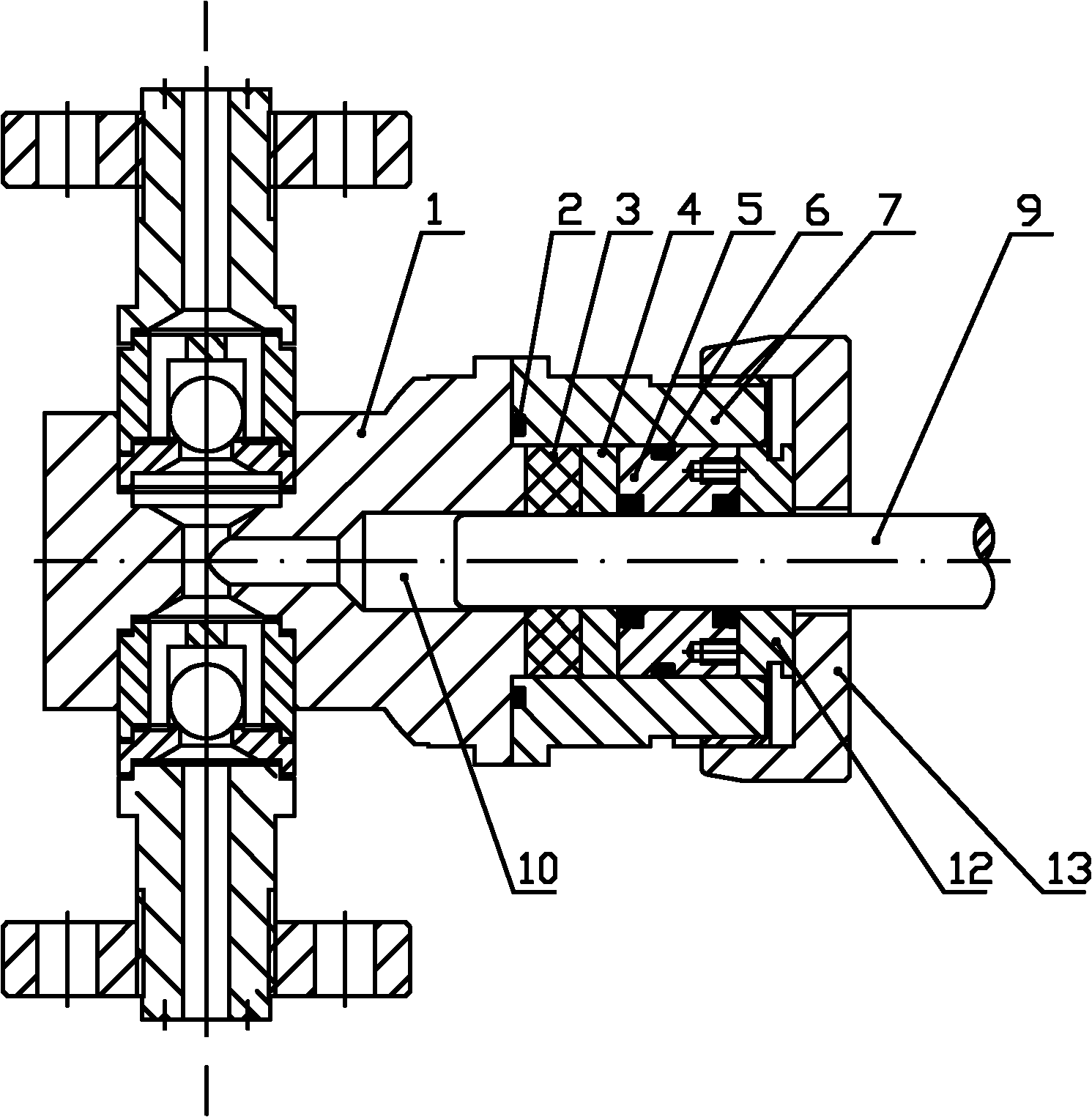 Long-acting no-leakage plunger sealing structure for plunger type measuring pump