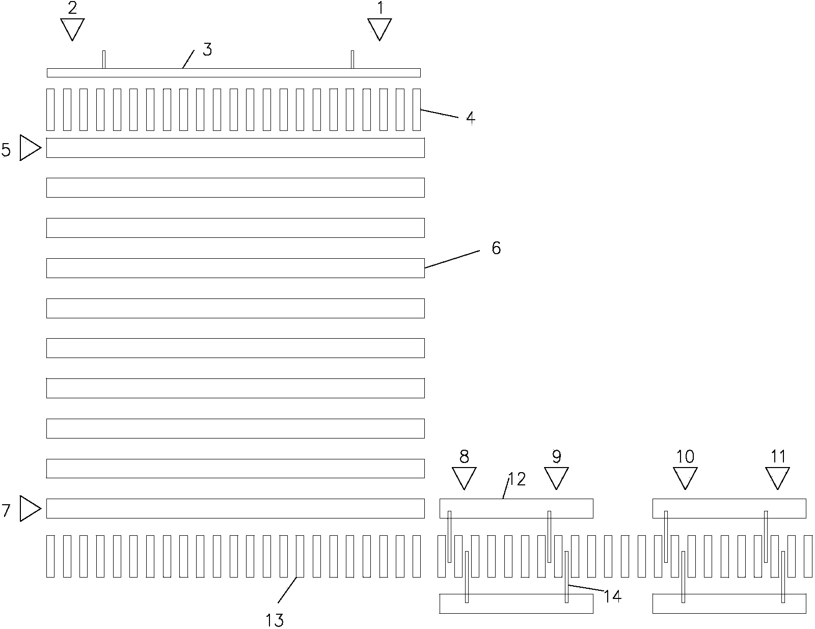 Material distribution method for cold bed