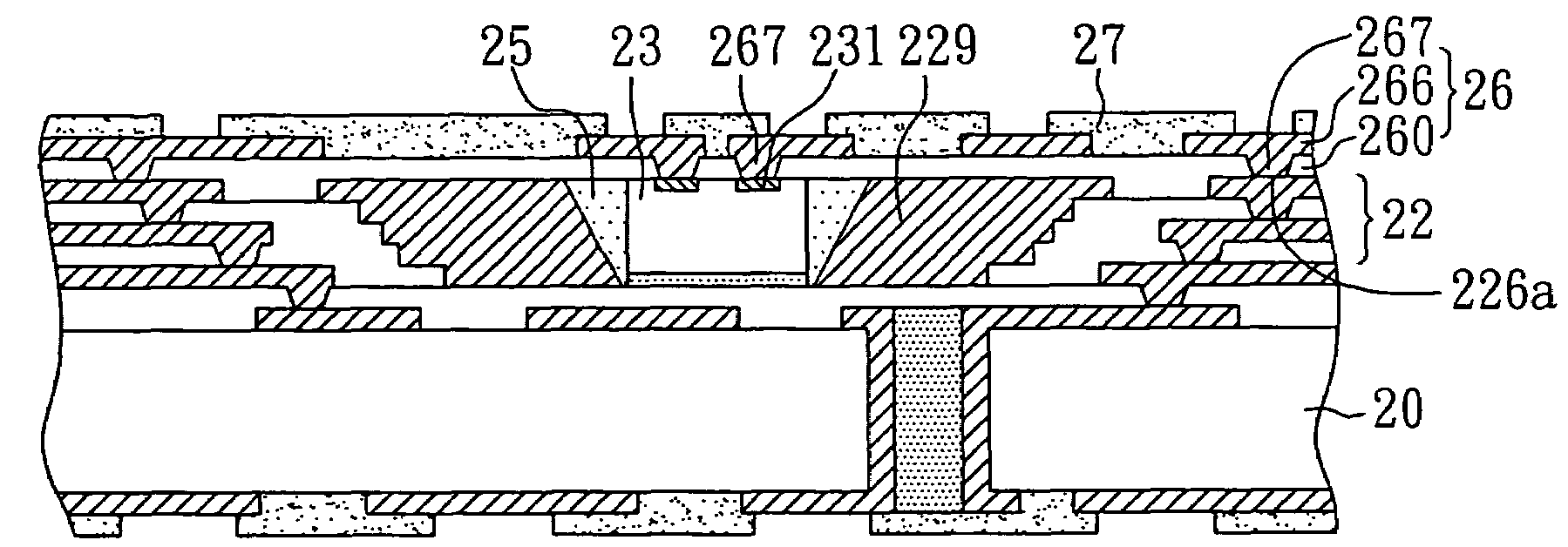 Packaging substrate structure with electronic component embedded therein and method for manufacture of the same