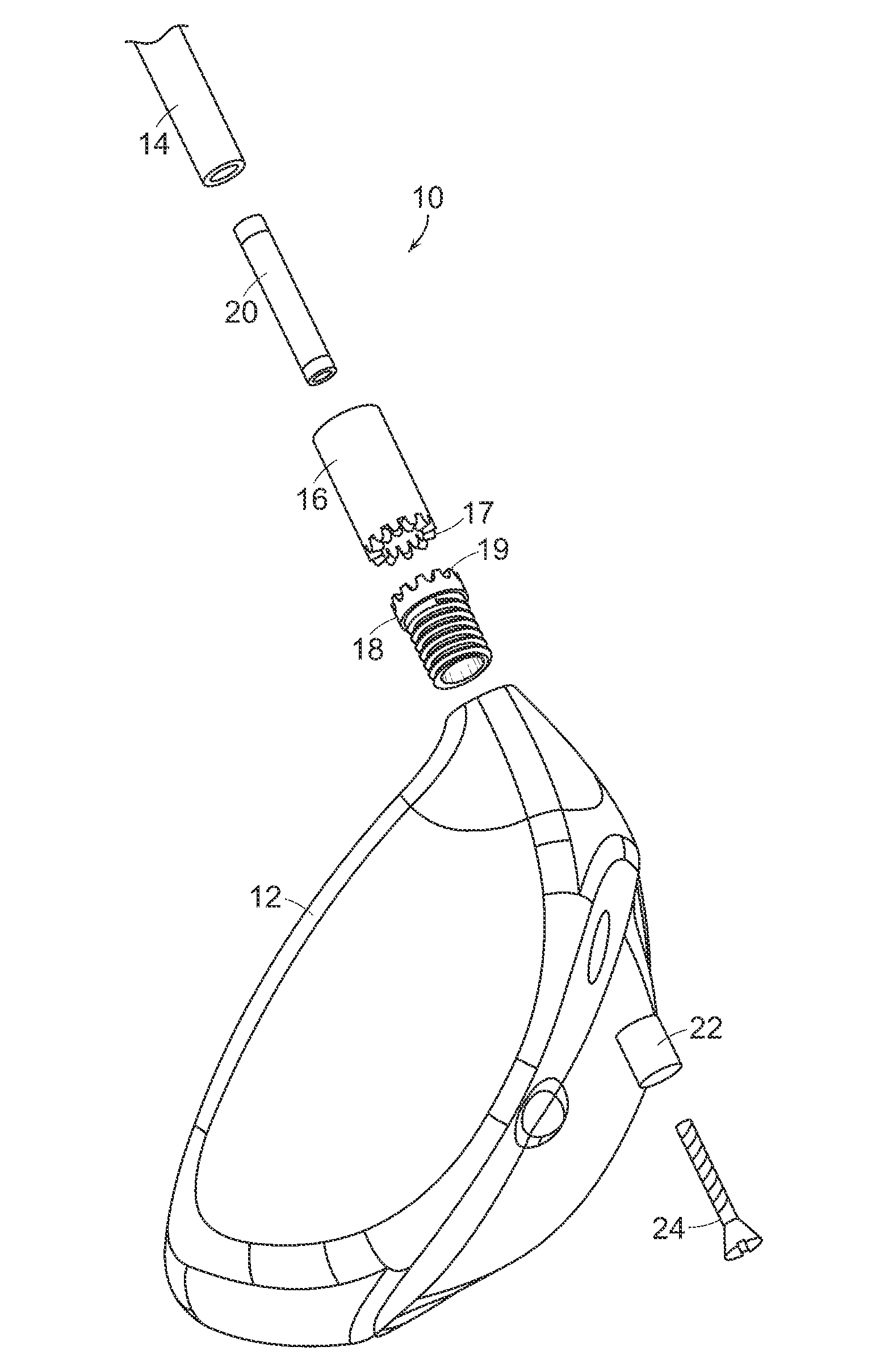 Interchangeable shaft and club head connection system