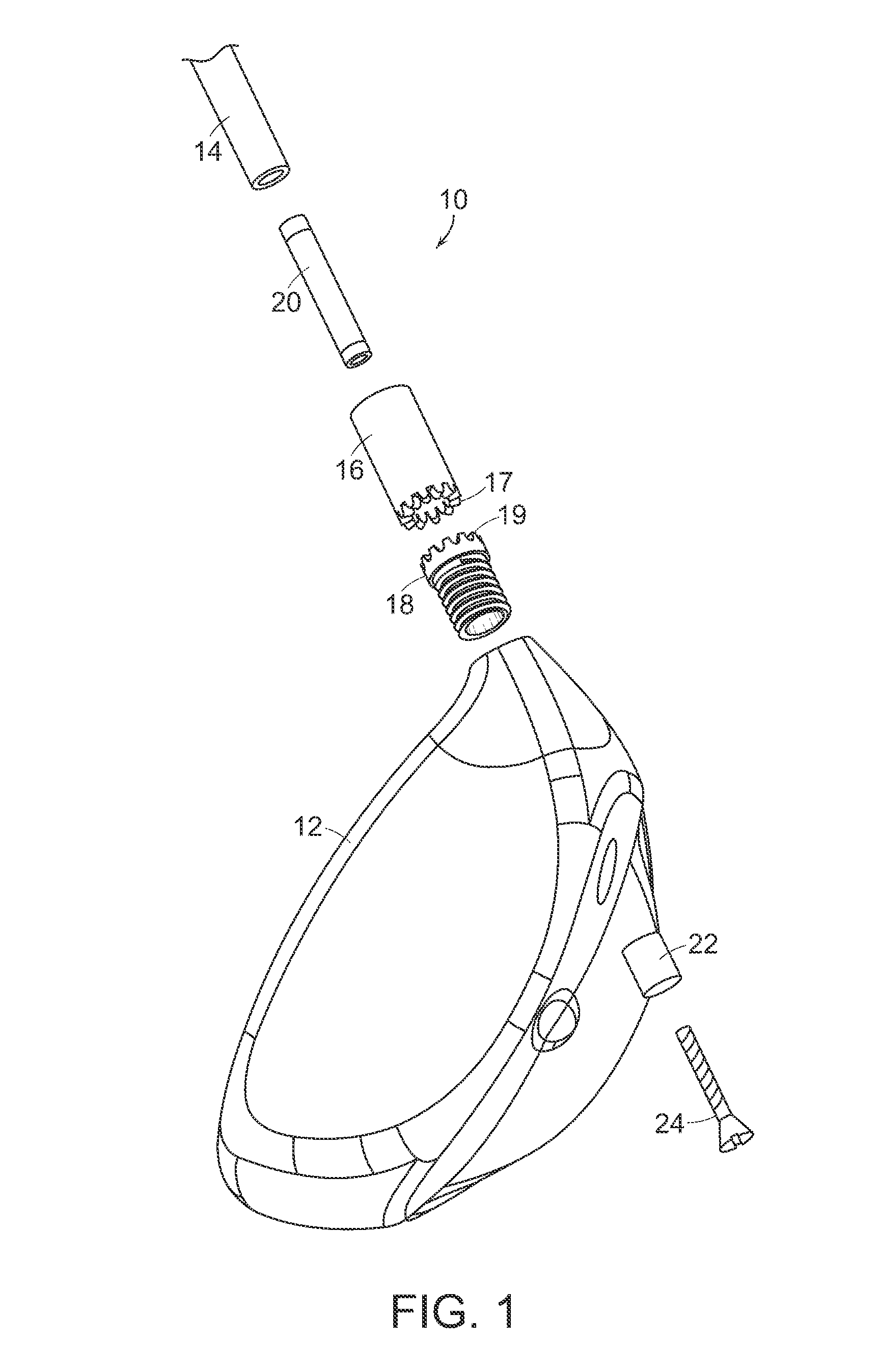 Interchangeable shaft and club head connection system