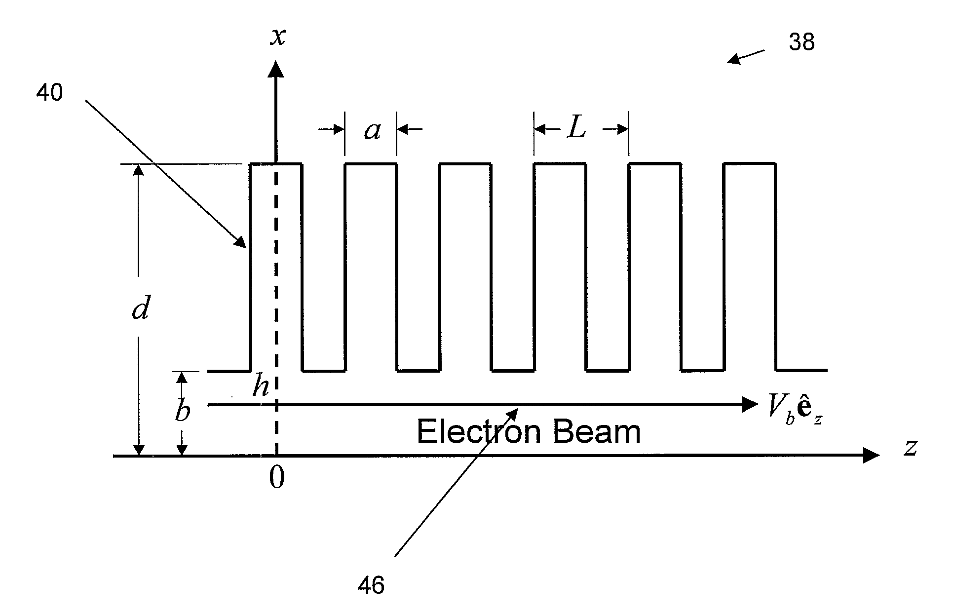 Photonic crystal ribbon-beam traveling wave amplifier